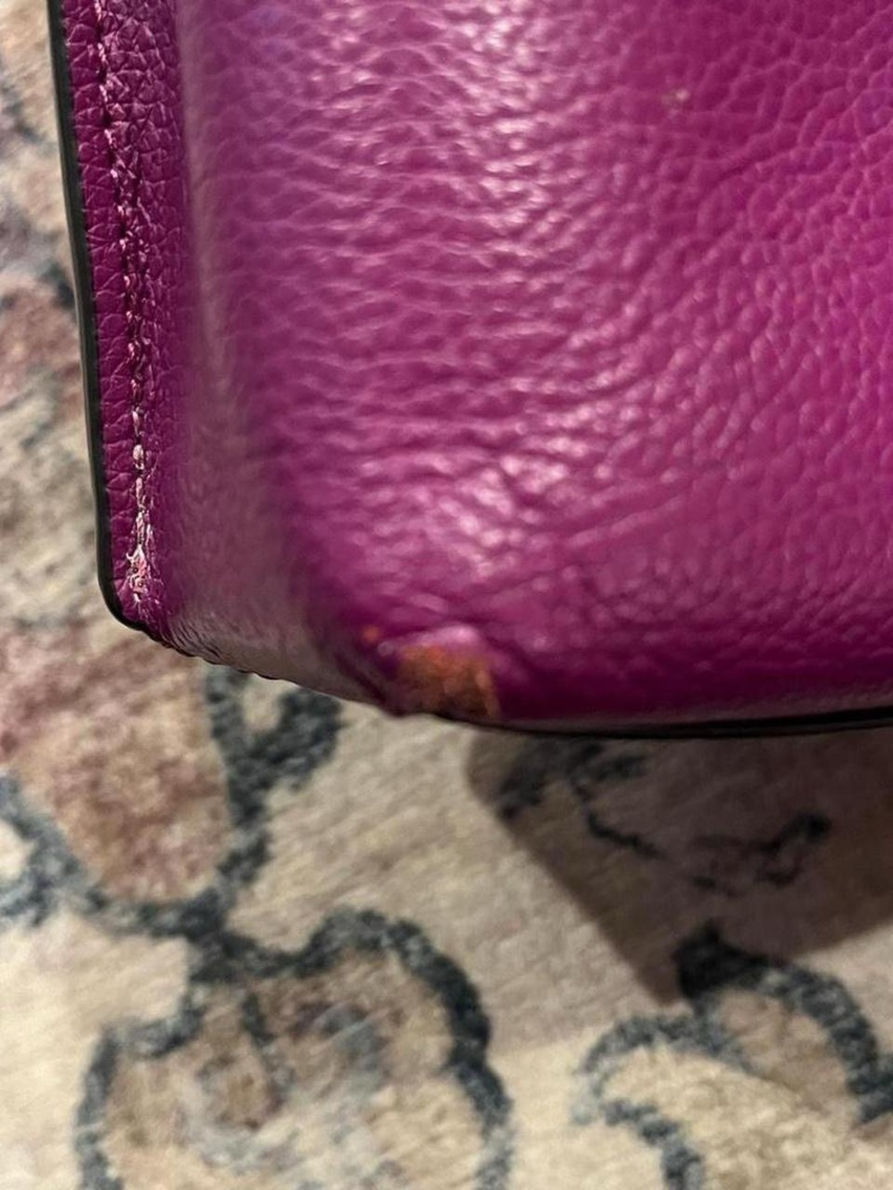 Coach Purple Floral Leather Mollie Bucket Bag - Picture 8 of 8